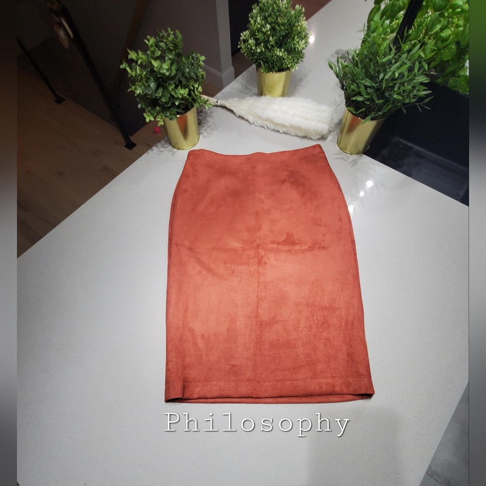 NWOT PHILOSOPHY Women's Orange Velvet Skirt